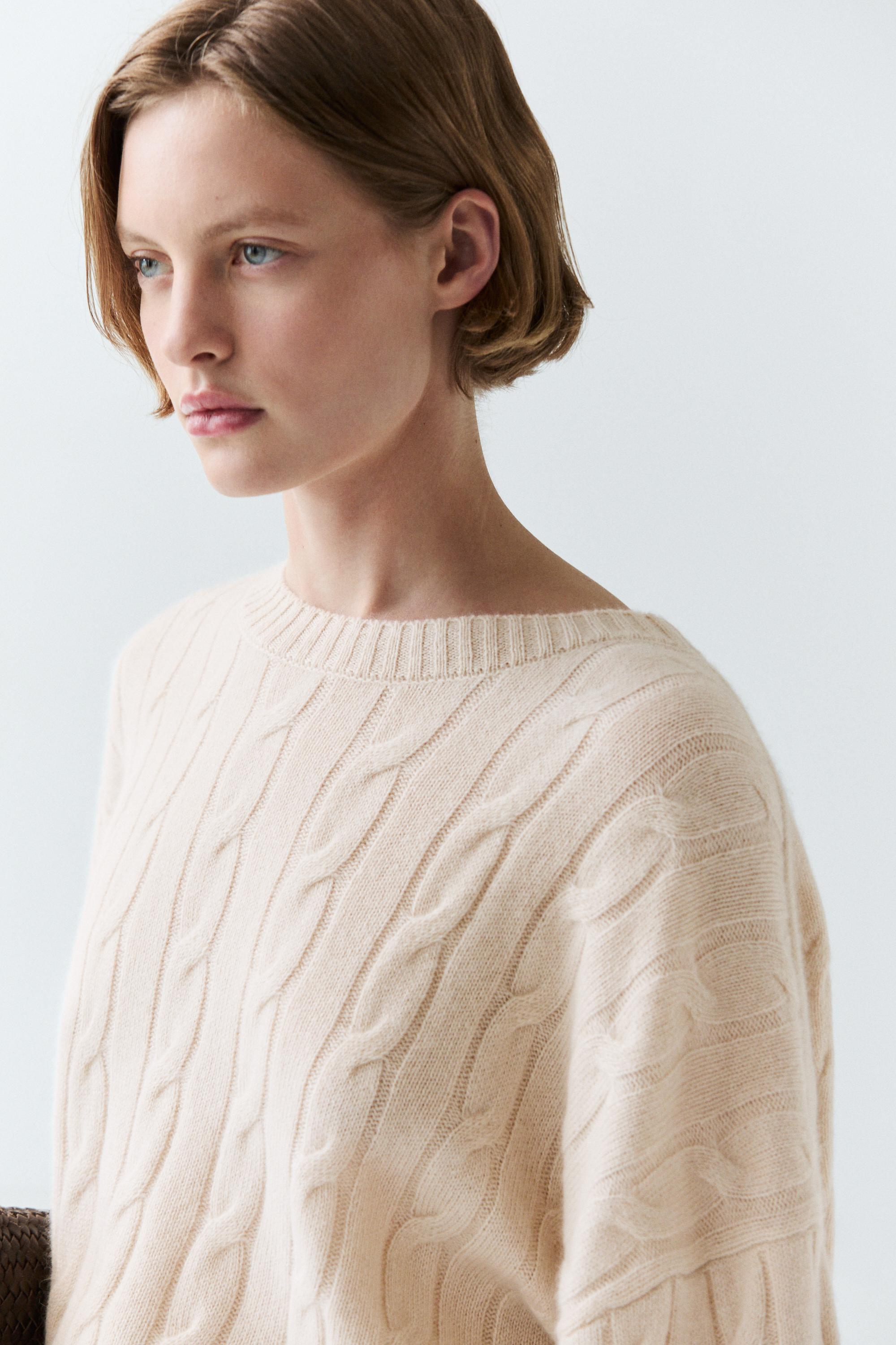 Pull en maille torsadée 100 % cachemire